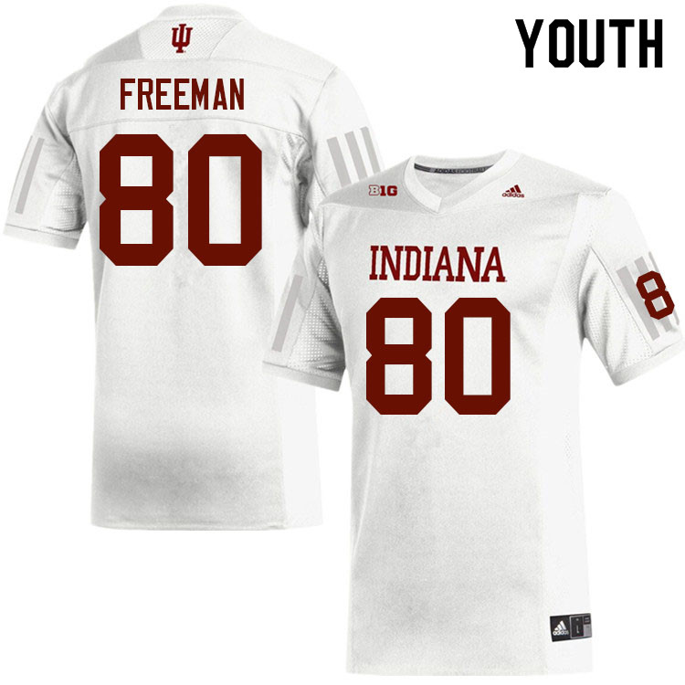 Youth #80 Chris Freeman Indiana Hoosiers College Football Jerseys Sale-White Jersey